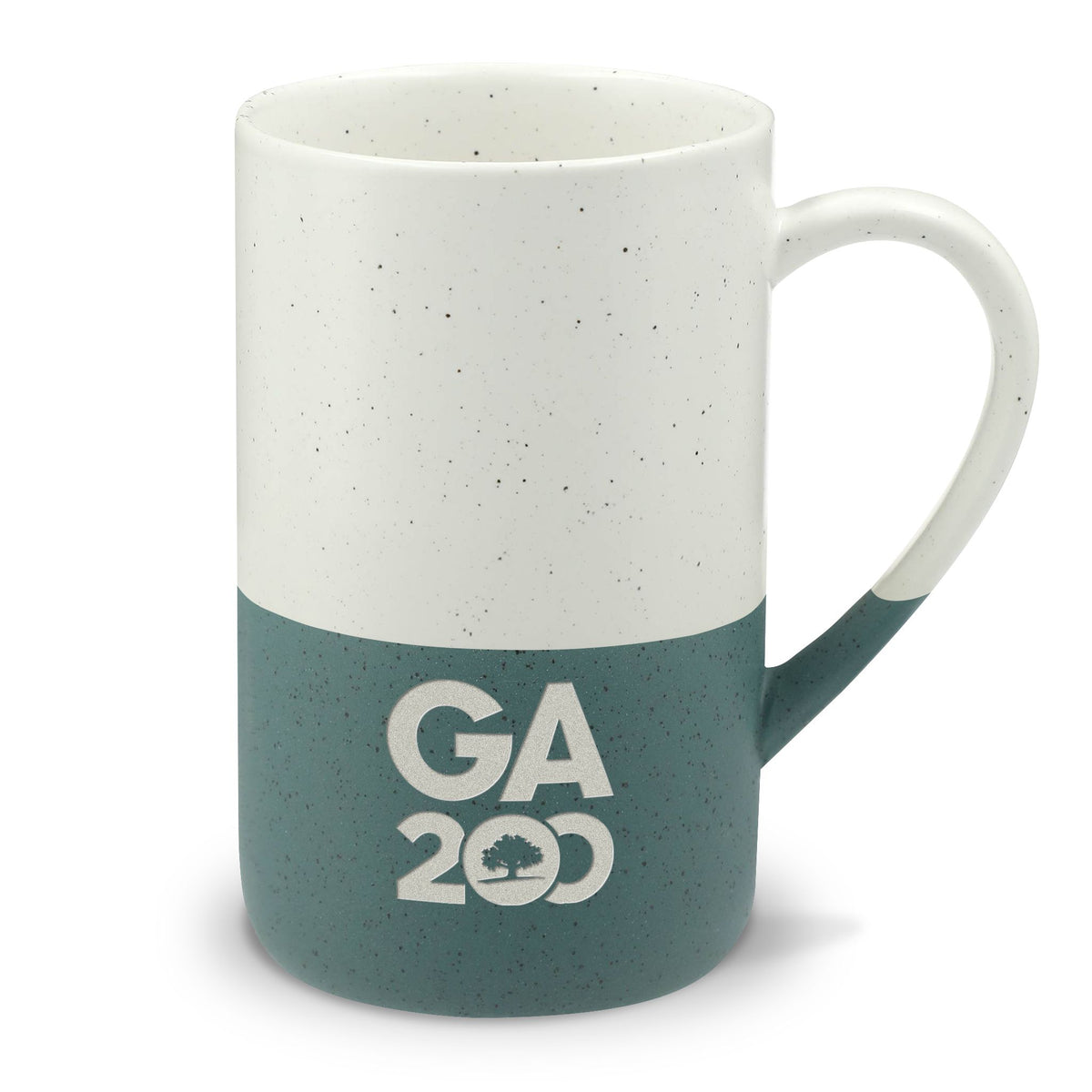 "GA200" Speckled 2-Tone Ceramic 13oz Engraved Mug