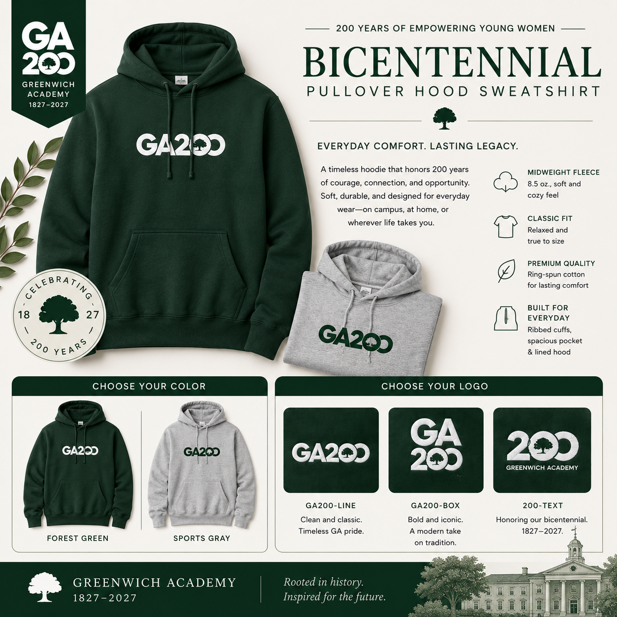 Bicentennial Pullover Hood Sweatshirt
