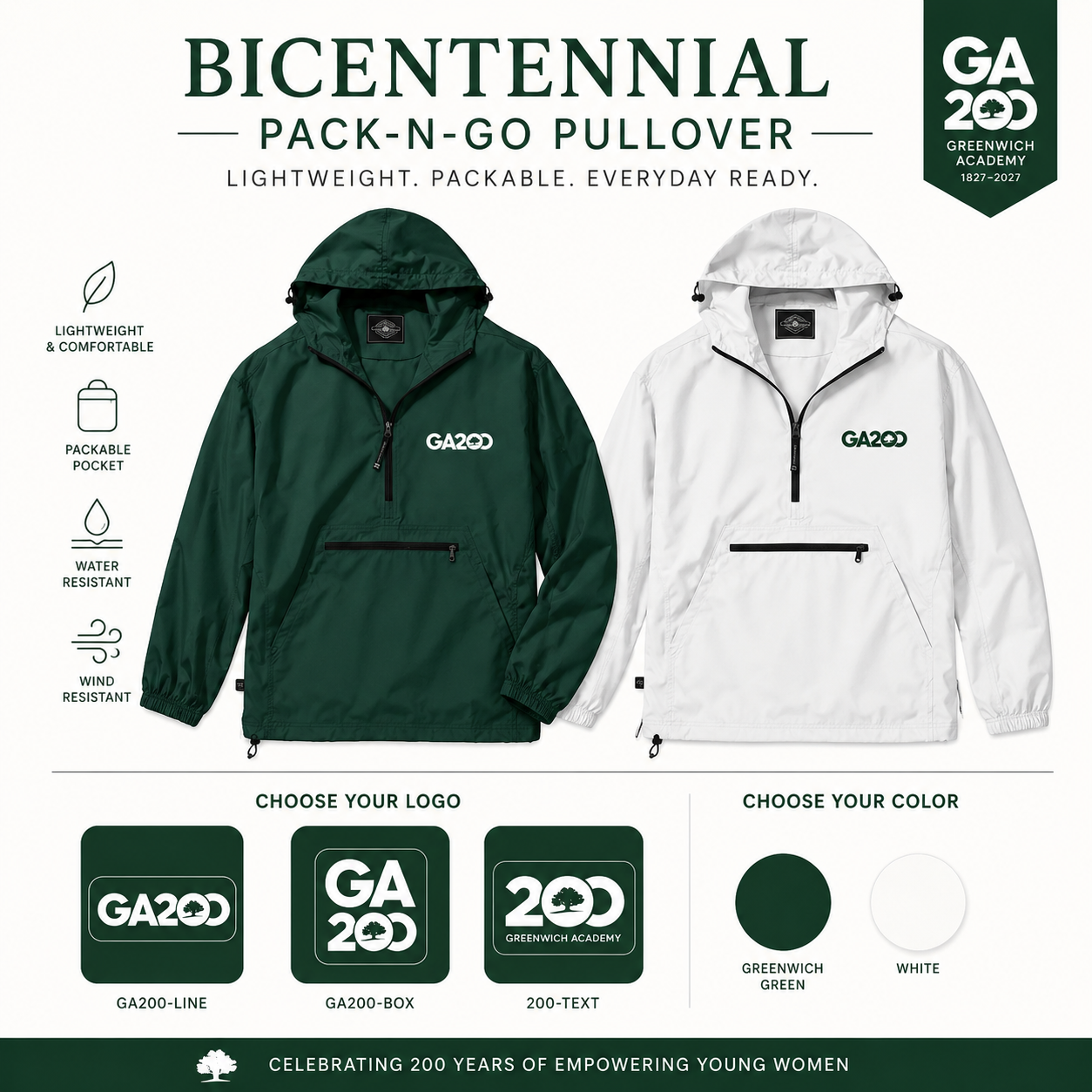 Unisex Forest Pack-N-Go Unlined Hooded Pullover