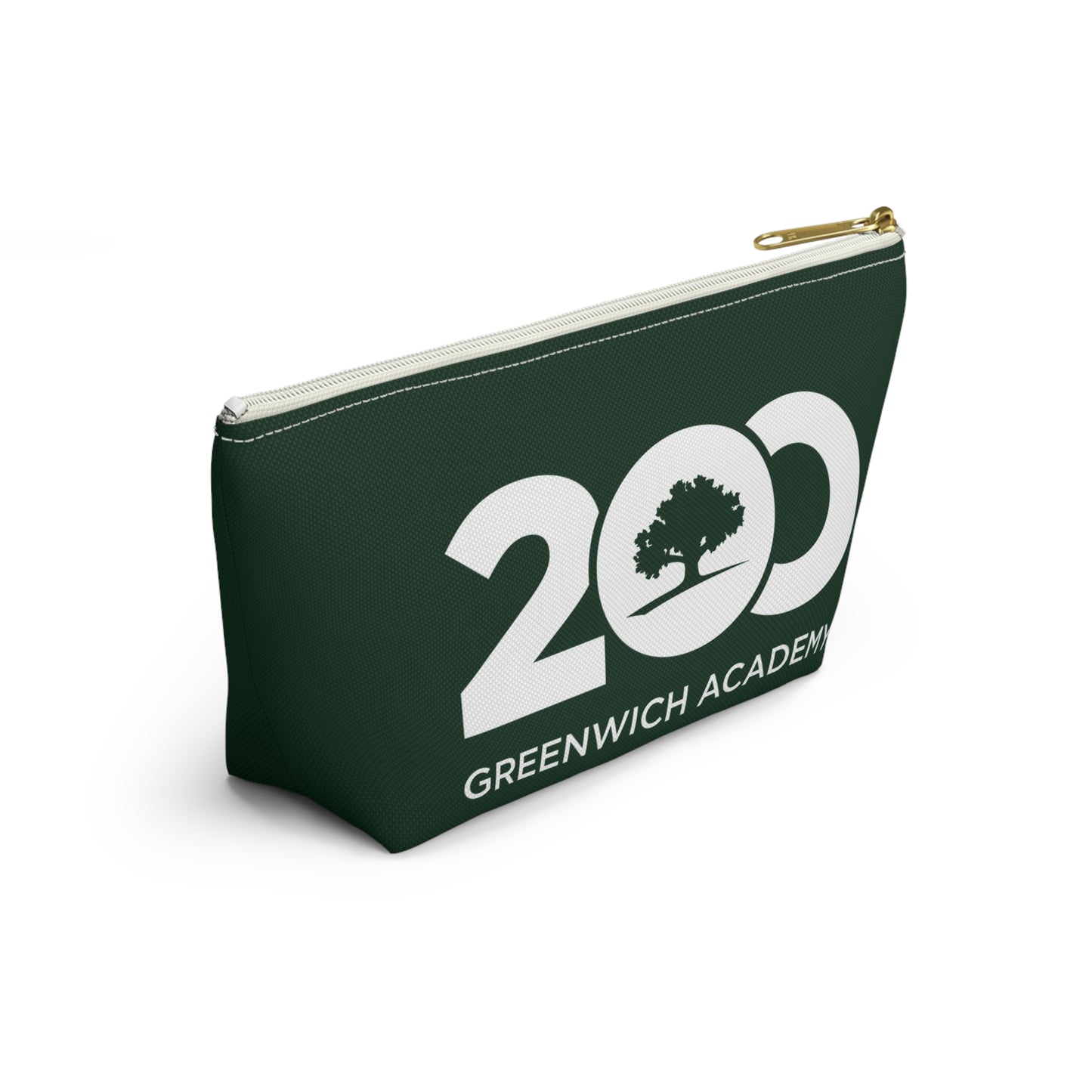 Green Polyester Zippered Accessory Pouch