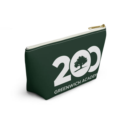 Green Polyester Zippered Accessory Pouch