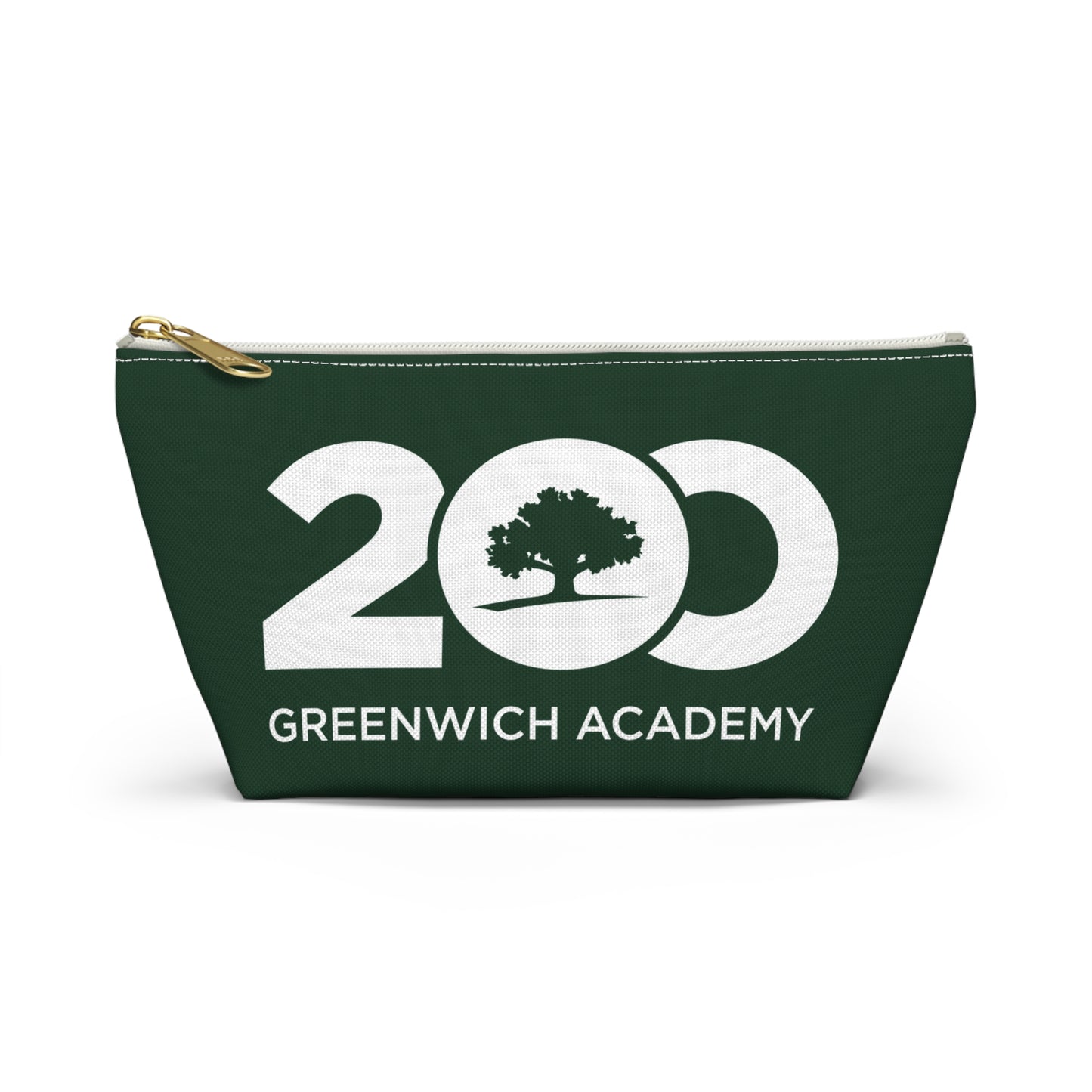Green Polyester Zippered Accessory Pouch