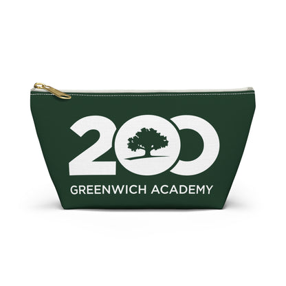 Green Polyester Zippered Accessory Pouch