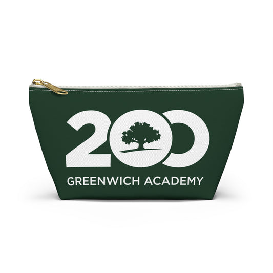 Green Polyester Zippered Accessory Pouch