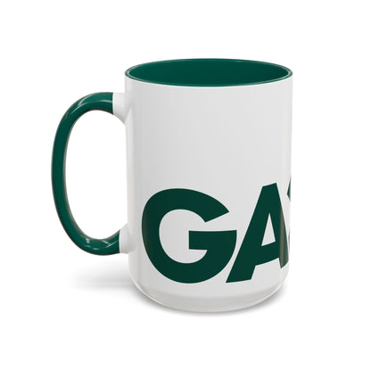 15oz White with Green Accent Ceramic Coffee Mug