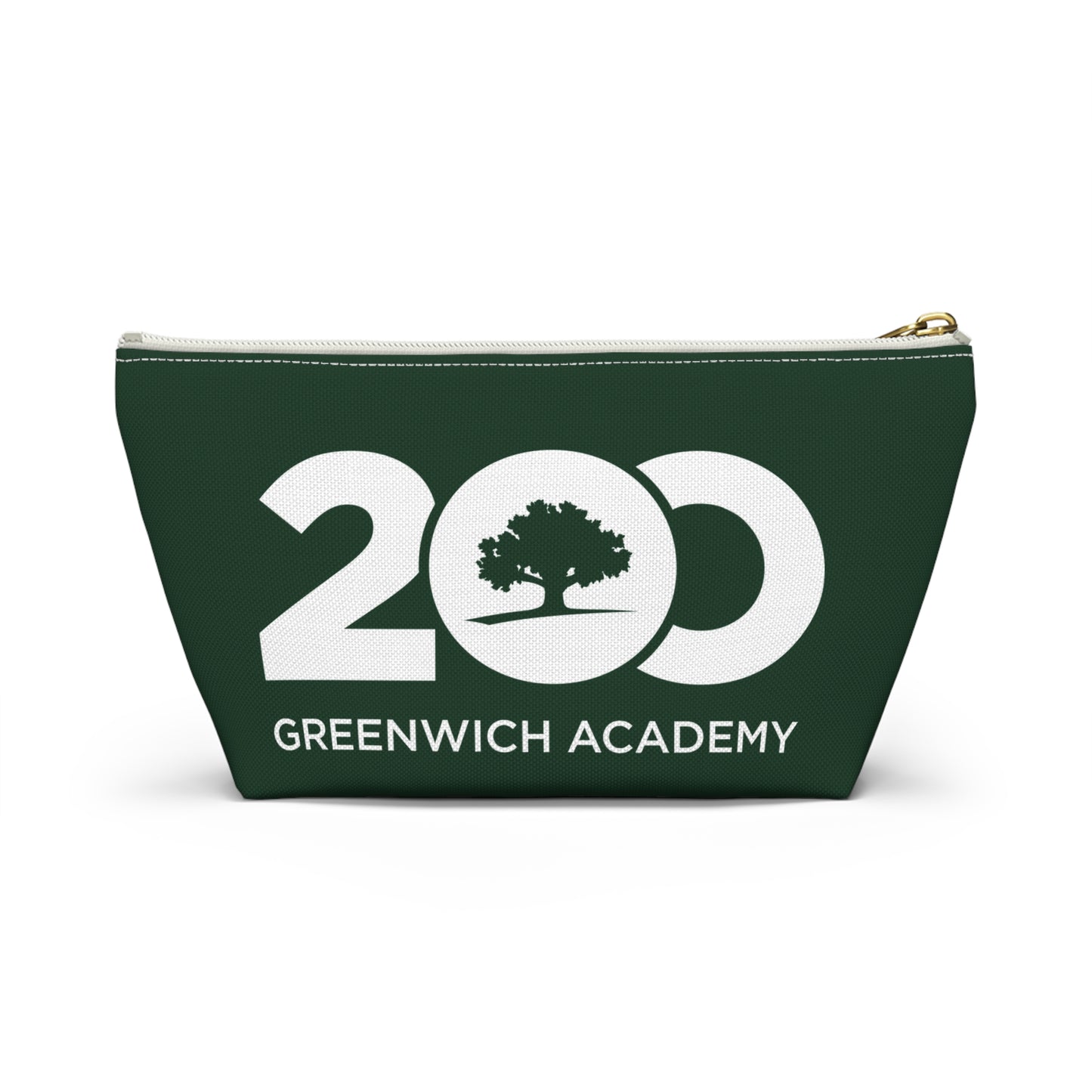 Green Polyester Zippered Accessory Pouch