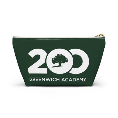 Green Polyester Zippered Accessory Pouch