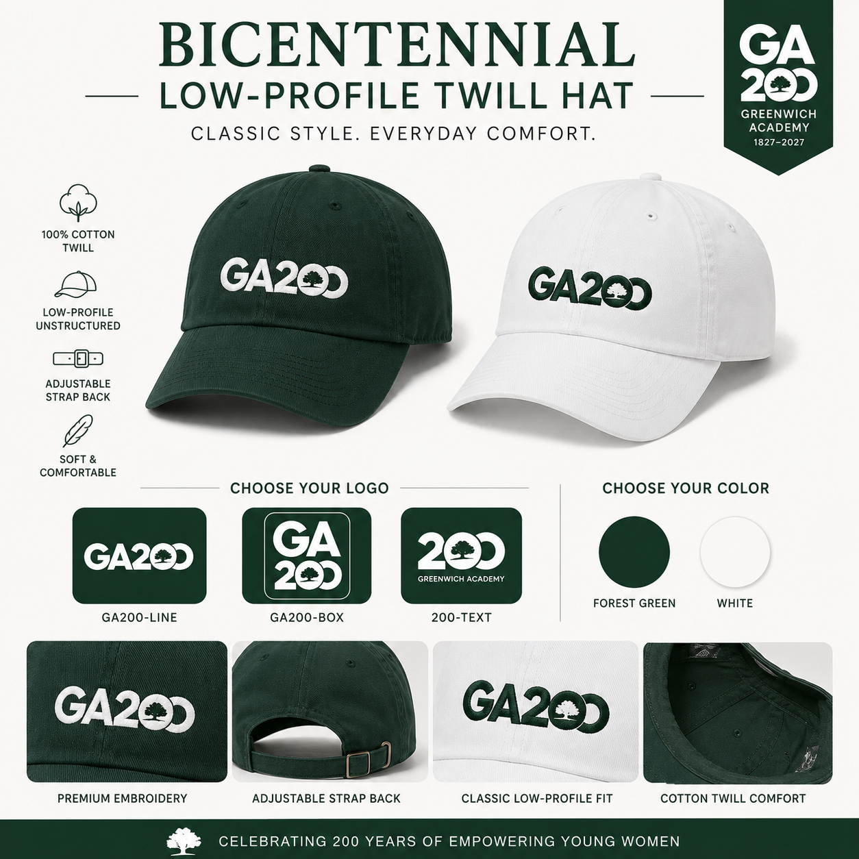 Bicentennial Low Profile Cotton Adjustable Hat