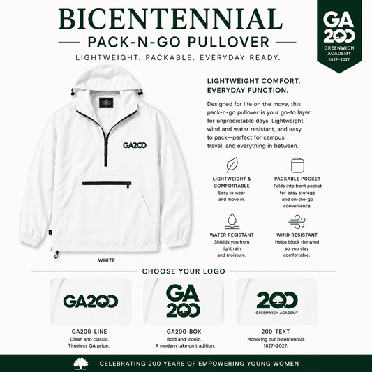 Unisex White Pack-N-Go Unlined Hooded Pullover
