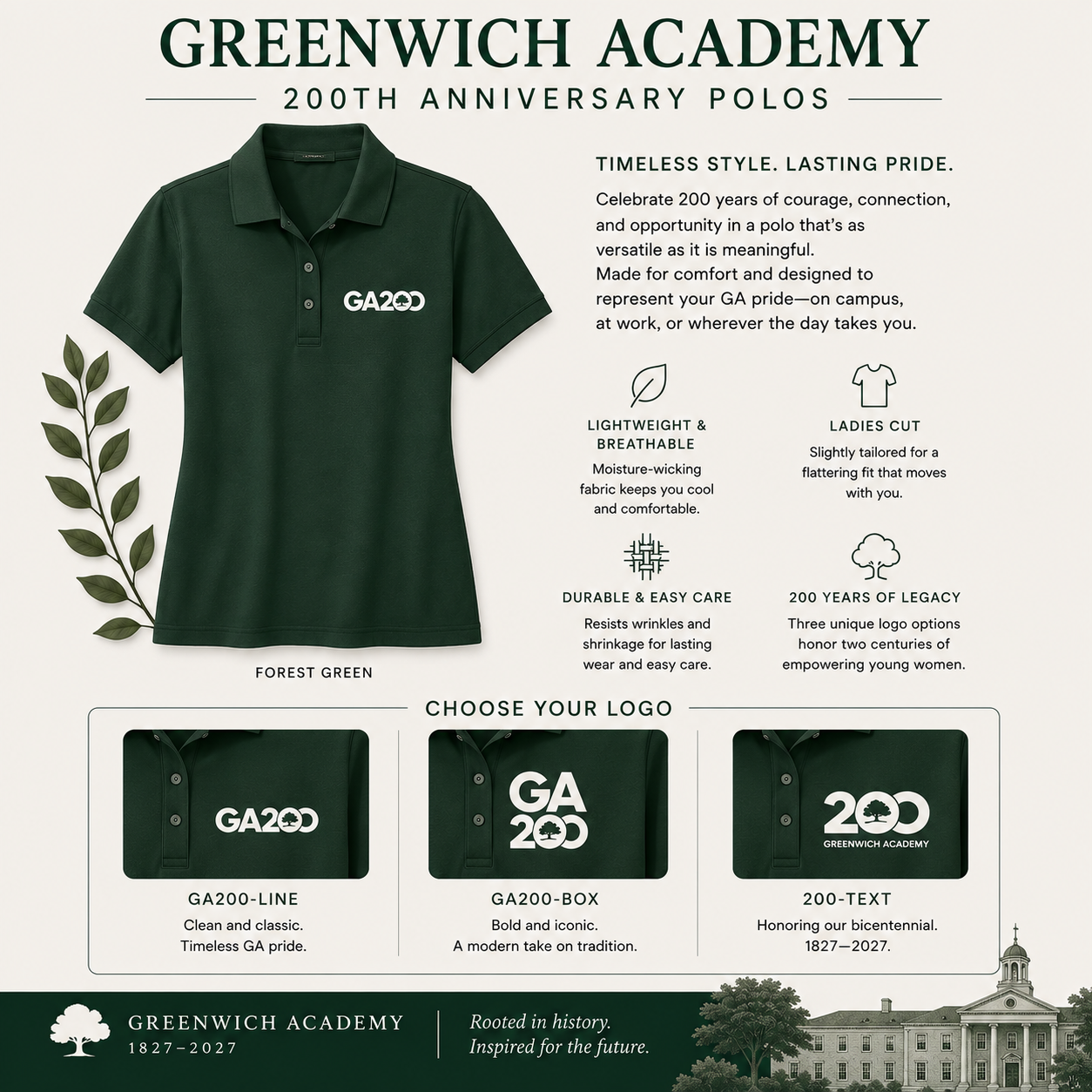 Bicentennial Ladies Green Soft Touch Pique Polo Shirt
